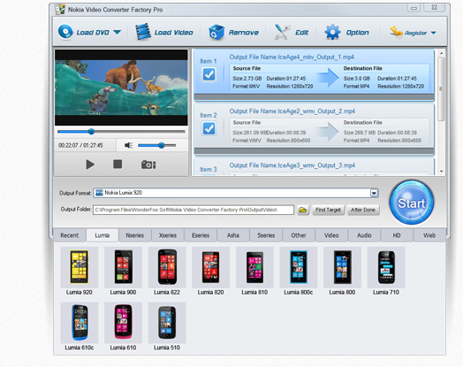 Chuẩn hóa video trên điện thoại Nokia với WonderFox Nokia Video Converter Factory