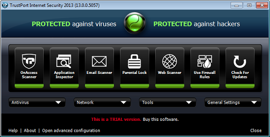 Đăng ký bản quyền 180 ngày TrustPort Internet Security 2013