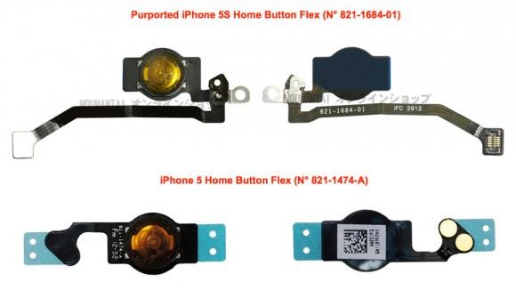  Hình ảnh nút Home của iPhone 5S so với nút Home của iPhone 5.