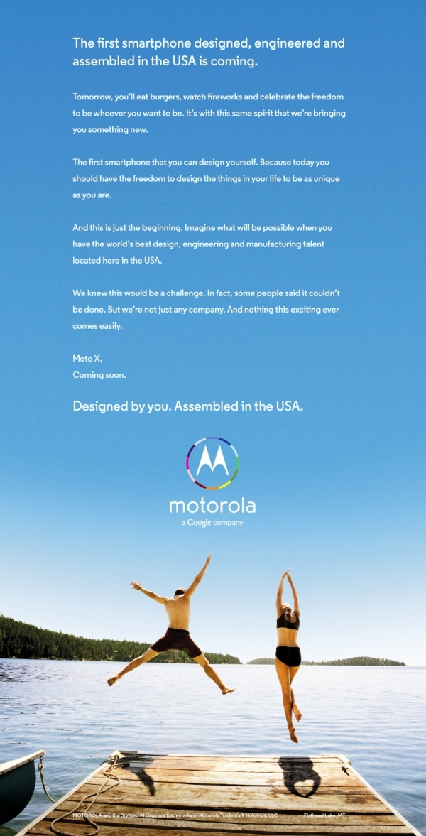  Hình ảnh quảng cáo cho chiến dịch ra mắt của Moto X.
