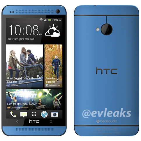  HTC One màu xanh lơ.