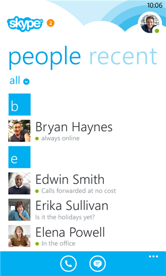Skype cho Windows Phone 8 được cập nhật: Tìm kiếm bạn bè dễ hơn