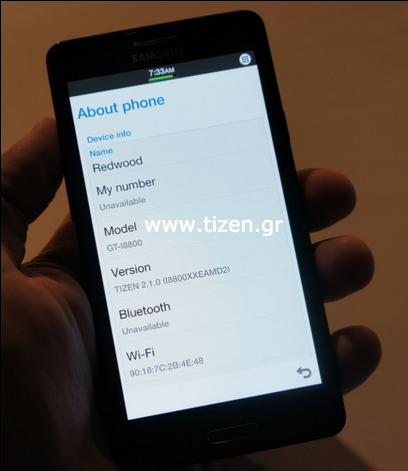 Xuất hiện Redwood, smartphone chạy Tizen đầu tiên của Samsung