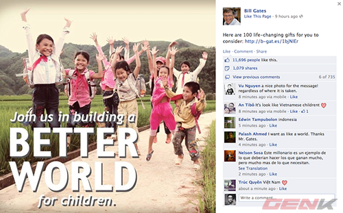 Bill Gates mong muốn mang lại cuộc sống tốt đẹp hơn cho trẻ em VN