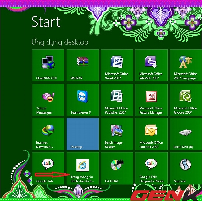 6 cách để tùy biến màn hình Start của Windows 8