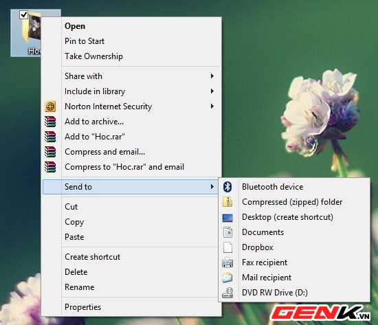 Tùy biến đường dẫn Send to của Windows 1