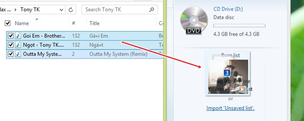 Hướng dẫn ghi CD Audio trong Windows 8