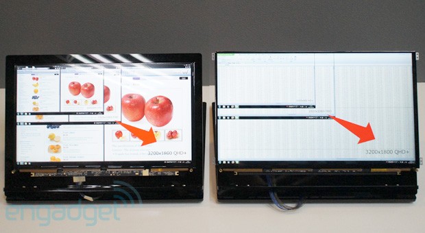 Sharp shows off 14inch and 156inch 3,200 x 1,800 IGZO panels eyeson