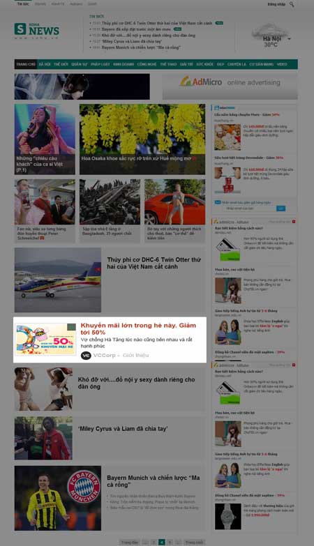  Sponsored Post là định dạng xuất hiện nổi bật tại vị trí đẹp của vùng nội dung website