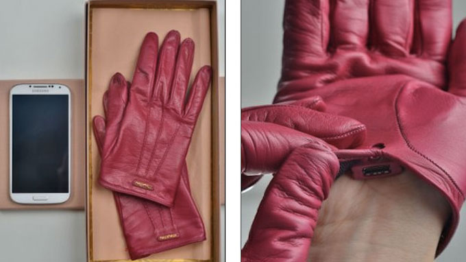  Găng tay thời trang kết hợp với thiết bị điện thoại cũ tái chế được biết đến với tên gọi “Nói chuyện với tay” - Ảnh: Daily Mail