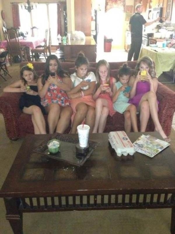 This picture of the girls watching the exciting conclusion of Pretty Little Liars :