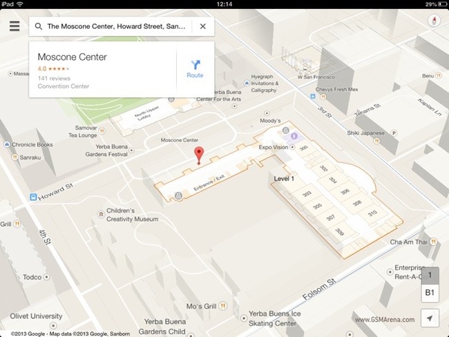  Giao diện mới của Google Maps trên iPad.