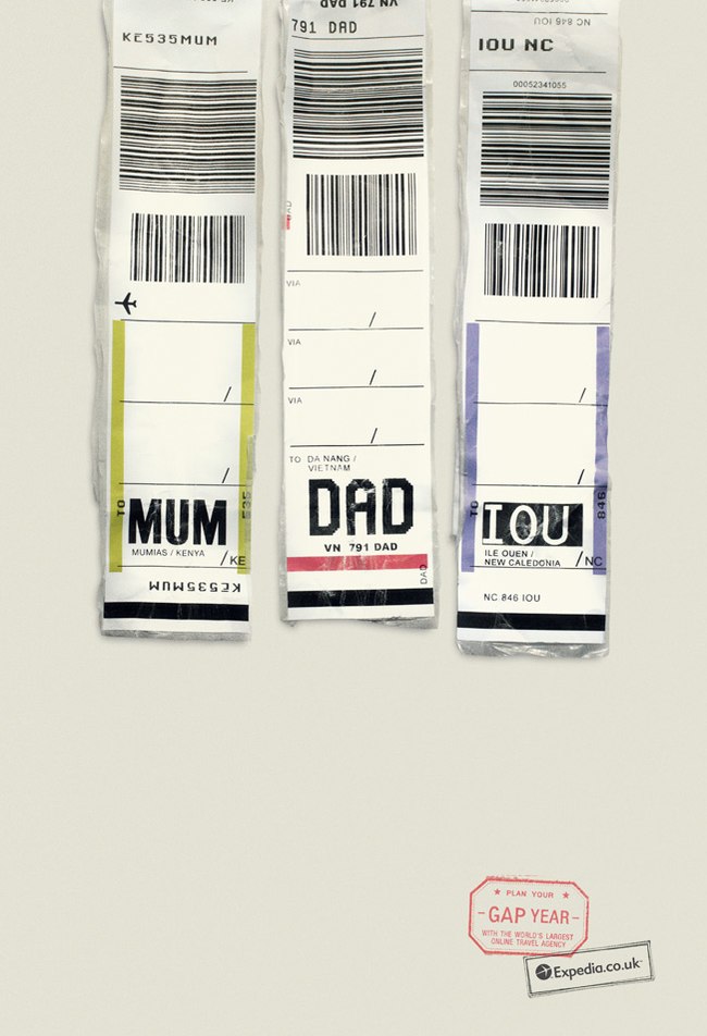  Quảng cáo này đưa những tấm thẻ gắn trên hành lý ở sân bay thành những câu từ thú vị