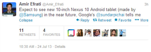Vượt mặt Samsung, Asus sẽ sản xuất Nexus 10 thế hệ mới