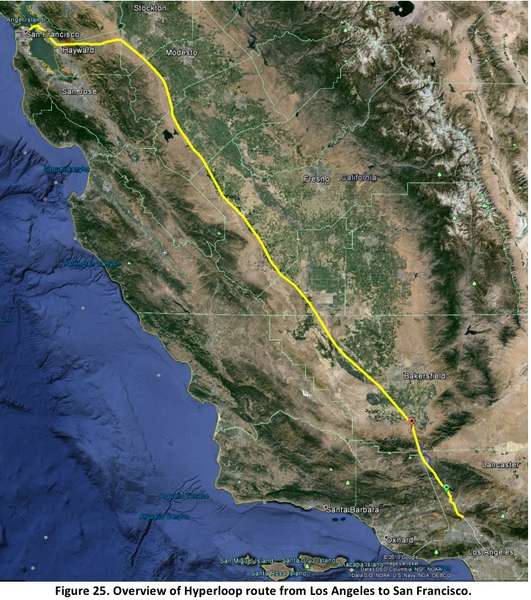  Tuyến đường sắt dự kiến Los Angeles - San Francisco