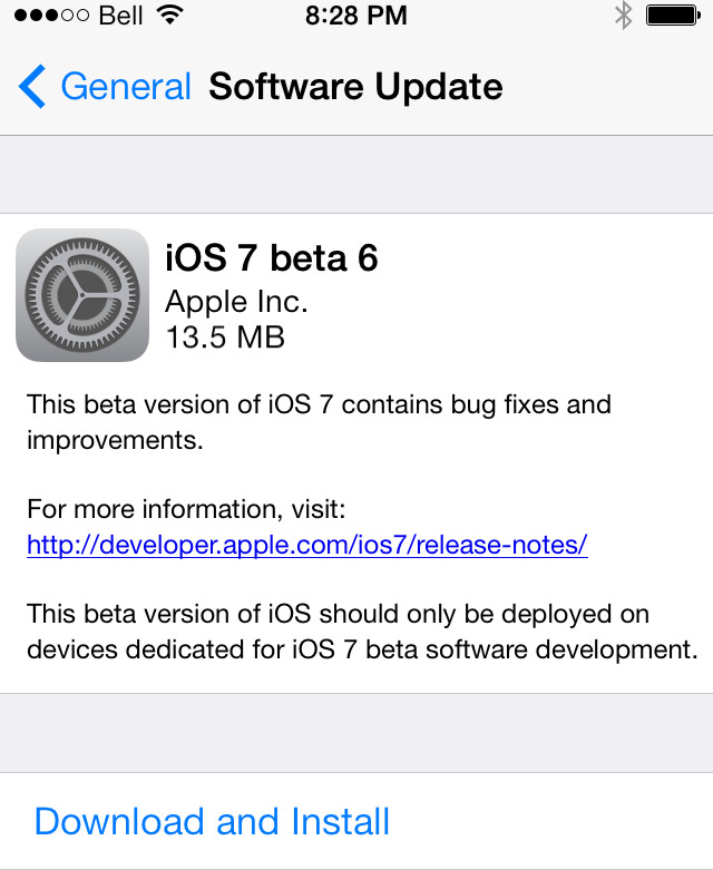 iOS 7 beta 6 chính thức ra mắt, có thể là bản thử nghiệm cuối cùng