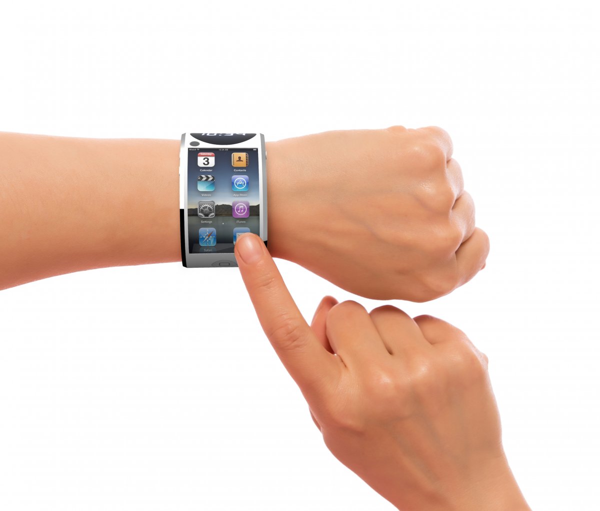 Here's what it would look like actually on a wrist. It's not that much different from the gaudy watches many people wear already.