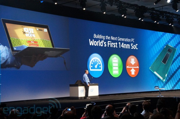 Intel CEO Brian Krzanich shows working 14nm SoC laptop, announces sub $100 tablets at IDF 2013