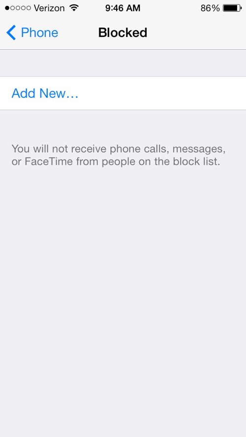 You can block certain phone numbers from calling or texting you. Go to Settings > Phone > Blocked to add numbers or people already in your contacts to your blocked list.