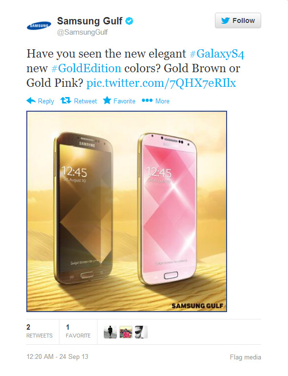 Lần đầu lộ diện Galaxy S4 màu vàng sâm panh