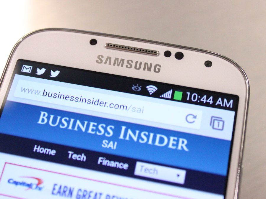 A feature called Smart Stay keeps your Galaxy S4's display lit while you're looking at it. It can detect your eyes using the front-facing camera. This is a very useful feature because it can prevent your screen from going dark while you're reading something.