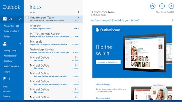 Microsoft details updated Mail app for Windows 81 with Outlookcom integration