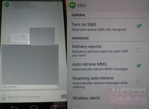 Google Hangouts update teased in leaked screenshots, SMS integration incoming
