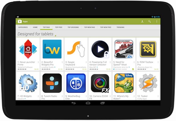 Sẽ có danh mục ứng dụng được tối ưu cho tablet Android.