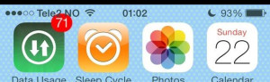  Thông báo của từng ứng dụng hiển thị chèn lên cả thanh status bar trong iOS 7.