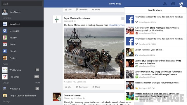 Đã có ứng dụng Facebook chính thức cho Windows 8.1