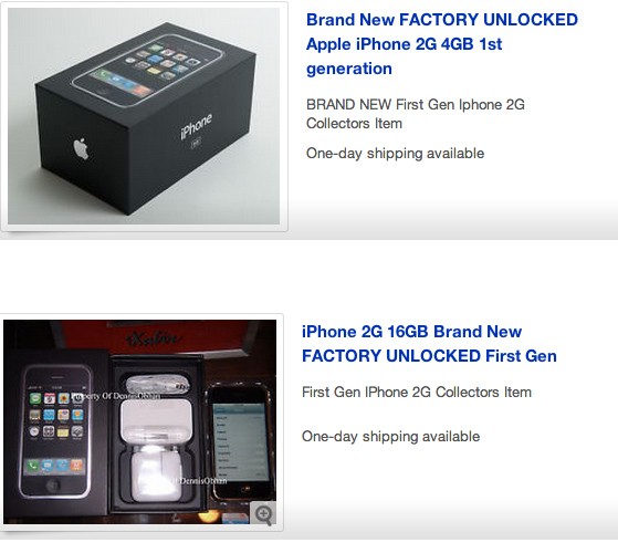  Những chiếc iPhone 2G mới đều được rao bán với giá hơn 1.000 USD trên eBay.