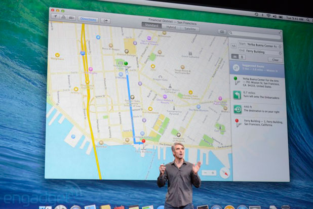  Bản đồ đã được tích hợp trong OS X Mavericks.