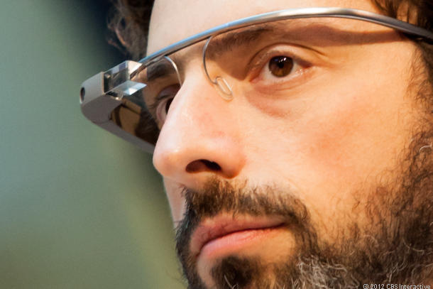 Google co-founder Sergey Brin, wearing Google Glass.