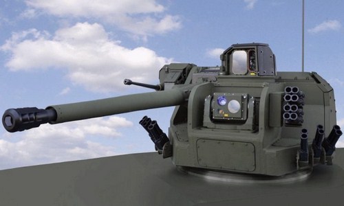 Mô-đun chiến đấu điều khiển từ xa IWS-35 mới của KMW với pháo tự động ATK trang bị hệ thống Bushmaster III, súng máy ghép đôi12,7 mm và ống phóng lựu WWS-40
