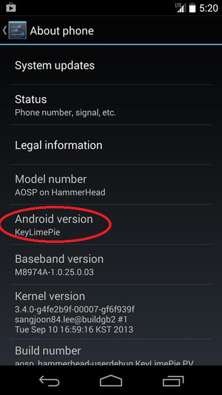 Bất ngờ với chiếc Nexus 5 được cài sẵn HĐH Key Lime Pie