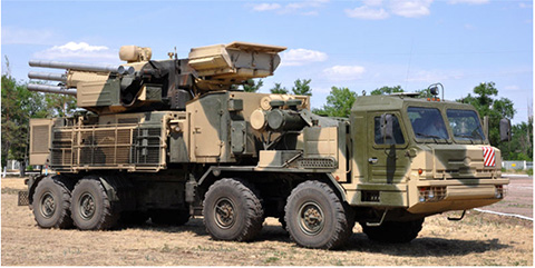 Tổ hợp Pantsir-S1 tr&ecirc;n khung gần BAZ-6909-019 d&ograve;ng xe 