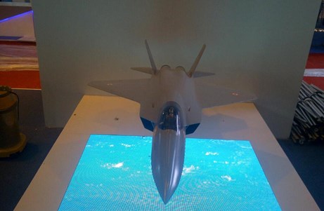  Mô hình siêu máy bay AMCA tại một triển lãm hàng không