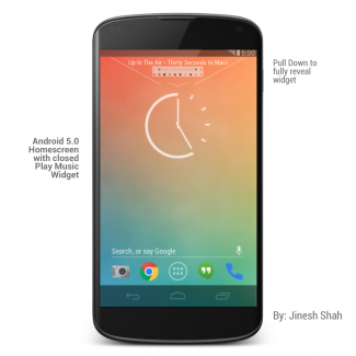 Concept giao diện Android 5.0 Key Lime Pie đơn giản nhưng tinh tế