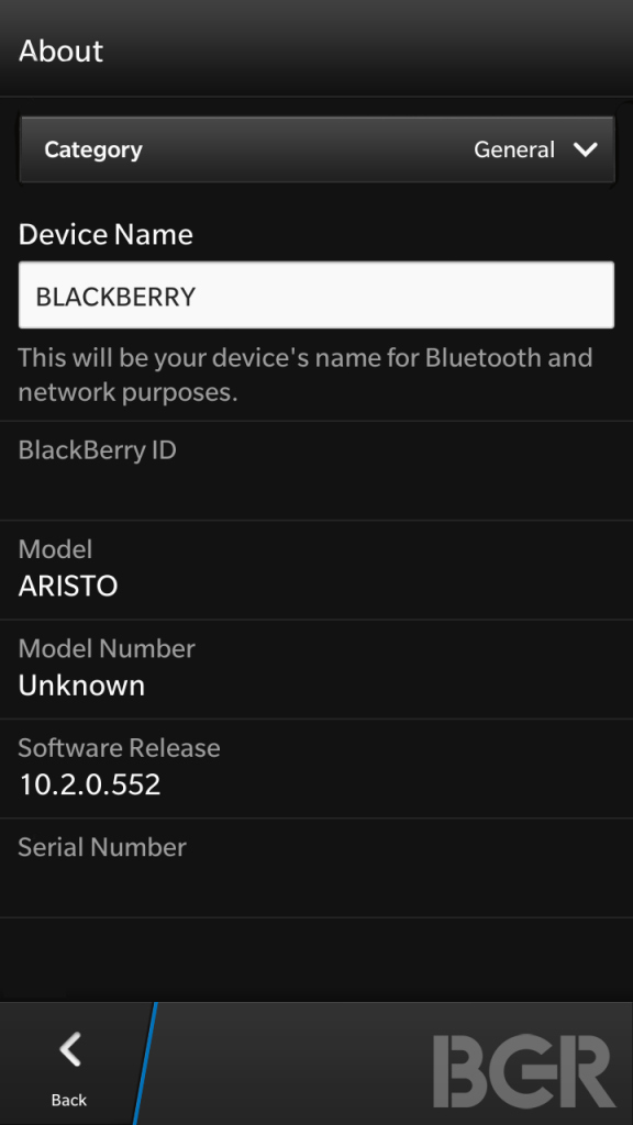 Lộ diện điện thoại cao cấp BlackBerry A10 Aristo