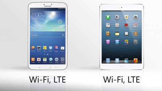  iPad mini và Galaxy Tab 3 8 inch cùng chia sẻ các kết nối giống nhau.