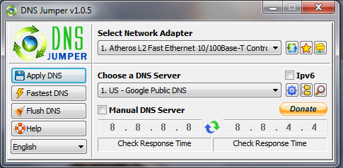 DNS Jumper - Cấu hình DNS chỉ với 1 cú click chuột