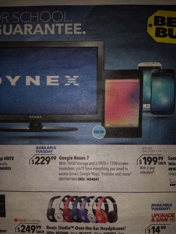  Các hình ảnh về giá của Nexus 7 thế hệ 2 đều đồng loạt ghi 229 USD.
