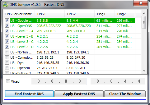 DNS Jumper - Cấu hình DNS chỉ với 1 cú click chuột