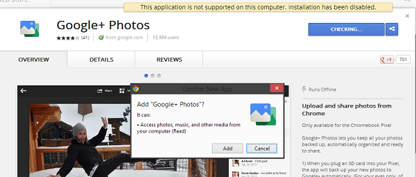 Cài đặt dịch vụ Google Photo như ứng dụng web trên Windows và MAC