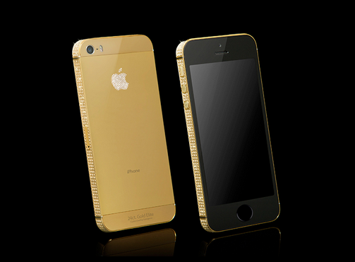  iPhone 5s dát vàng đính kim cương.