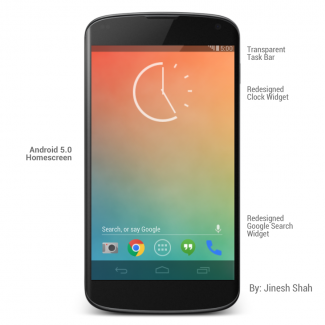 Concept giao diện Android 5.0 Key Lime Pie đơn giản nhưng tinh tế