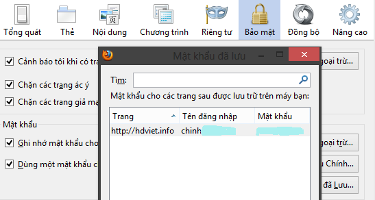 Bảo mật và quản lý mật khẩu đã lưu trên Firefox