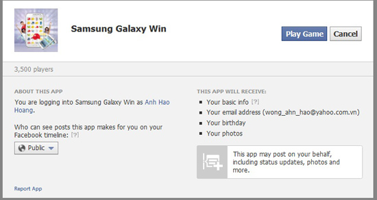  Những chương trình khuyến mãi như của Samsung trong ảnh cũng yêu cầu lấy thông tin người dùng.