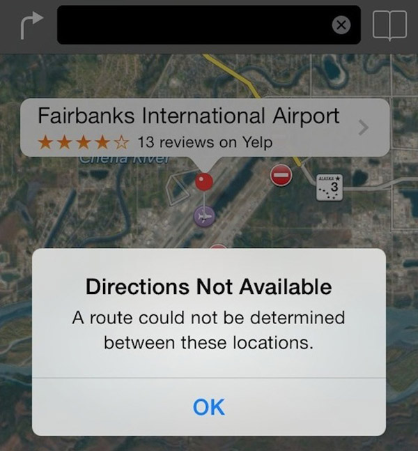 Apple Maps chỉ dẫn sai, người dùng suýt đâm vào máy bay Boeing