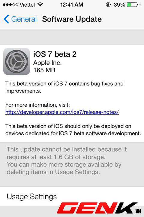Apple cập nhật iOS 7 phiên bản Beta 2, hỗ trợ iPad